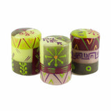 Hand Painted Candles in Kileo Design (box of three)