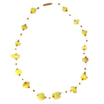 Floating Stone & Maasai Bead Necklace, Yellow