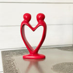 Handcrafted Soapstone Lover's Heart Sculpture in Red