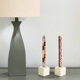 Tall Hand Painted Candles - Pair - Akono Design