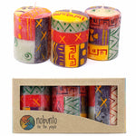 Set of Three Boxed Hand-Painted Candles - Indaeuko Design