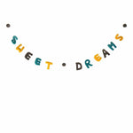 Hand Crafted Felt from Nepal: Sweet Dreams Garland, Blue/Grey/Yellow