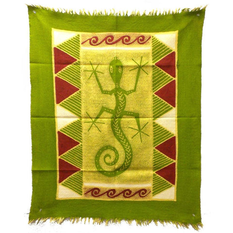 Tapestry - Gecko Batik in Green/Yellow/Red
