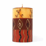 Single Boxed Hand-Painted Pillar Candle - Bongazi Design