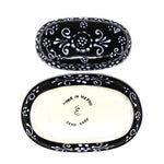 Handmade Pottery Butter Dish, Black & White