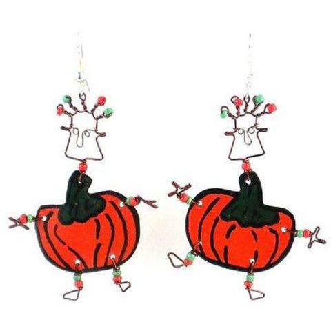 Set of 10 Dancing Girl Pumpkin Earrings - Creative Alternatives