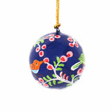Handpainted Ornaments Bright Birds Large & Small, Set of 2