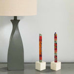 Set of Three Boxed Tall Hand-Painted Candles - Indaeuko Design