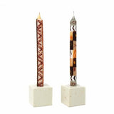 Tall Hand Painted Candles - Pair - Akono Design