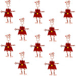 Set of 10 Dancing Girl Santa Pins