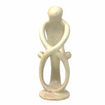 Natural 10-inch Tall Soapstone Family Sculpture - 1 Parent 2 Children