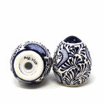 Handmade Pottery Spice Shakers, Blue Flower