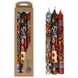 Set of Three Boxed Tall Hand-Painted Candles - Uzima Design