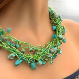 Chunky Stone Necklace - Seafoam Greens