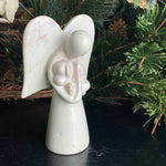 Angel Soapstone Sculpture Holding Dog