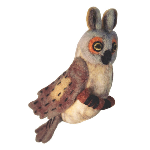 Felt Bird Garden Ornament - Great Horned Owl