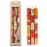 Hand Painted Candles in Owoduni Design (three tapers)