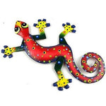Red Confetti Metal Gecko - 8"