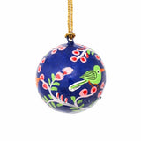 Handpainted Ornaments Bright Birds Large & Small, Set of 2