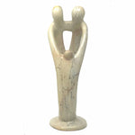 Natural 8-inch Tall Soapstone Family Sculpture - 2 Parents 1 Child