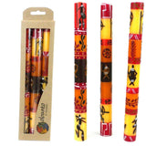 Set of Three Boxed Tall Hand-Painted Candles - Damisi Design