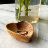 Petite Olive Wood Heart Trinket Bowls - Set of 2