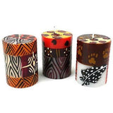Set of Three Boxed Hand-Painted Candles - Uzima Design