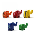 Soapstone Tiny Elephants - Assorted Pack of 5 Colors
