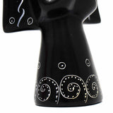 Soapstone Angel Sculpture - Black Finish with Etch Design