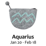 Felt Aquarius Zodiac Coin Purse