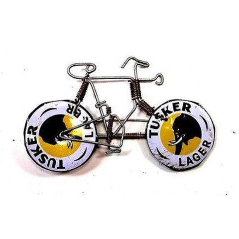 Wire Bicycle Pin with Tusker Wheels