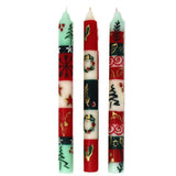 Set of Three Boxed Tall Hand-Painted Candles - Ukhisimui Design