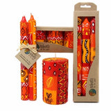 Set of Three Boxed Hand-Painted Candles - Zahabu Design