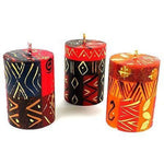 Set of Three Boxed Hand-Painted Candles - Bongazi Design
