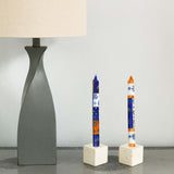 Tall Hand Painted Candles - Pair - Durra Design