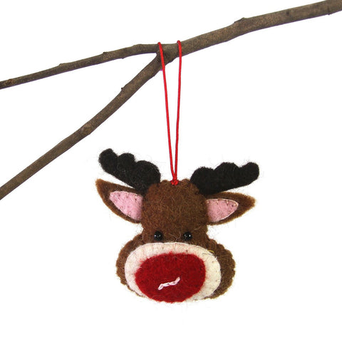 Hand Felted Christmas Ornament: Rudolph