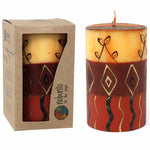 Single Boxed Hand-Painted Pillar Candle - Bongazi Design