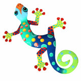Colorful Gecko Haitian Steel Drum Wall Art, 13 inch Florida Design