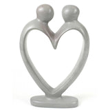 Handcrafted Soapstone Lover's Heart Sculpture in White