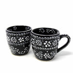 Handmade Pottery Set of Two Mugs, Ink