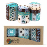 Set of Three Boxed Hand-Painted Candles - Maji Design