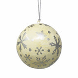 Handpainted Ornament Silver Snowflakes