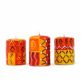 Set of Three Boxed Hand-Painted Candles - Zahabu Design