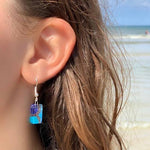 Blue Earthtones Small Glass Earrings