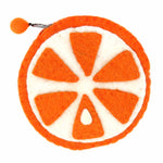 Handmade Felt Fruit Coin Purse - Orange