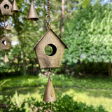 Handcrafted Bird Chime, Recycled Iron and Glass Beads