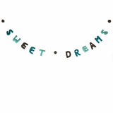 Hand Crafted Felt from Nepal: Sweet Dreams Garland, Grey/Blue