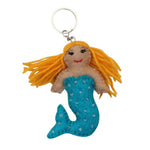 Blue Felt Mermaid Key Chain