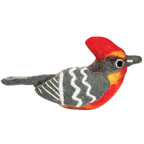 Felt Bird Garden Ornament - Vermillion Flycatcher