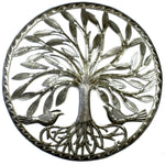 Tree of Life with Two Birds Metal Wall Art